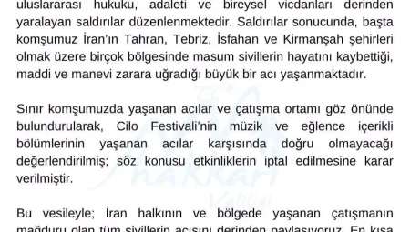 Cilo Şenliği Müzik ve Cümbüş Kısımları İptal Edildi